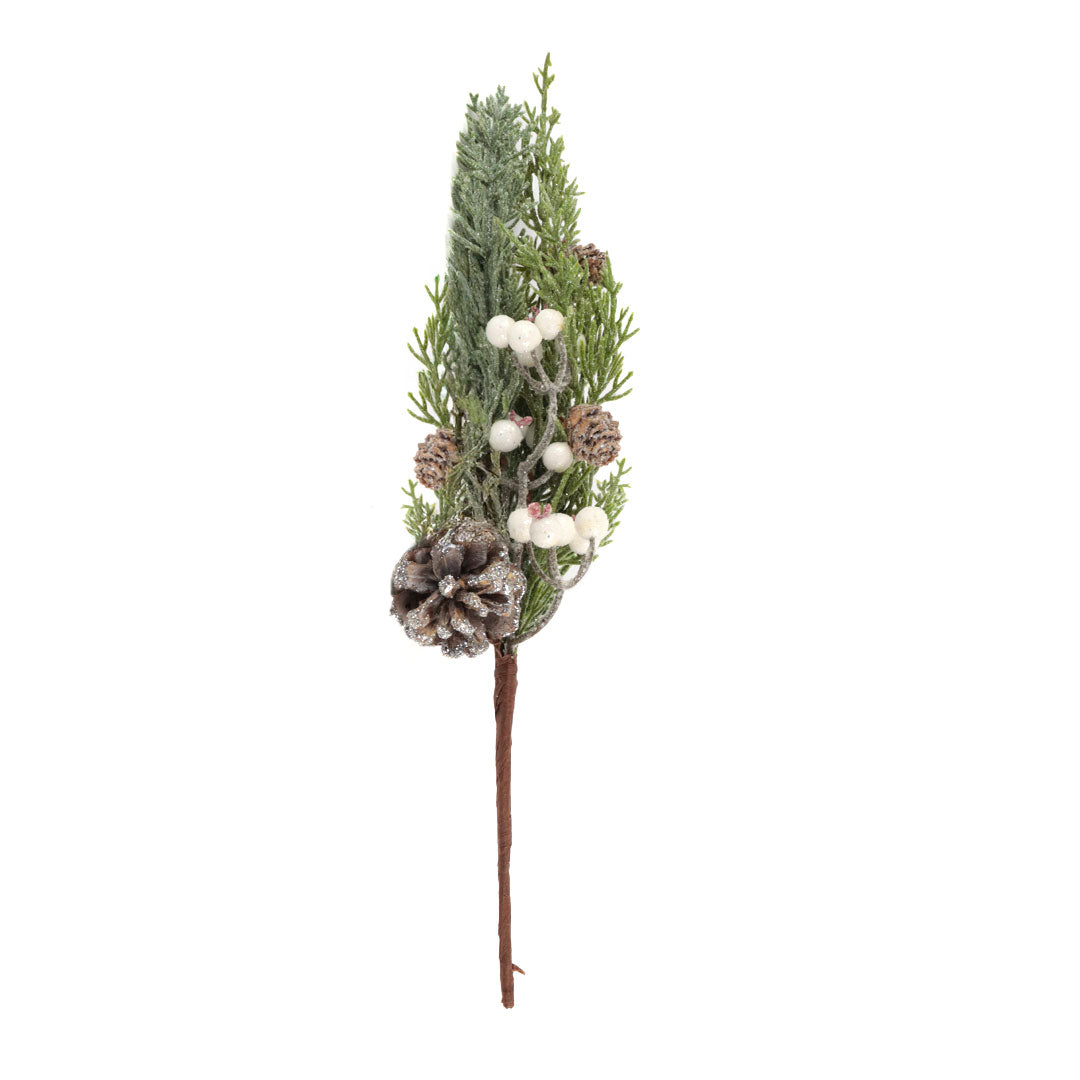 Follaje navideño 40 cm berries blancos
