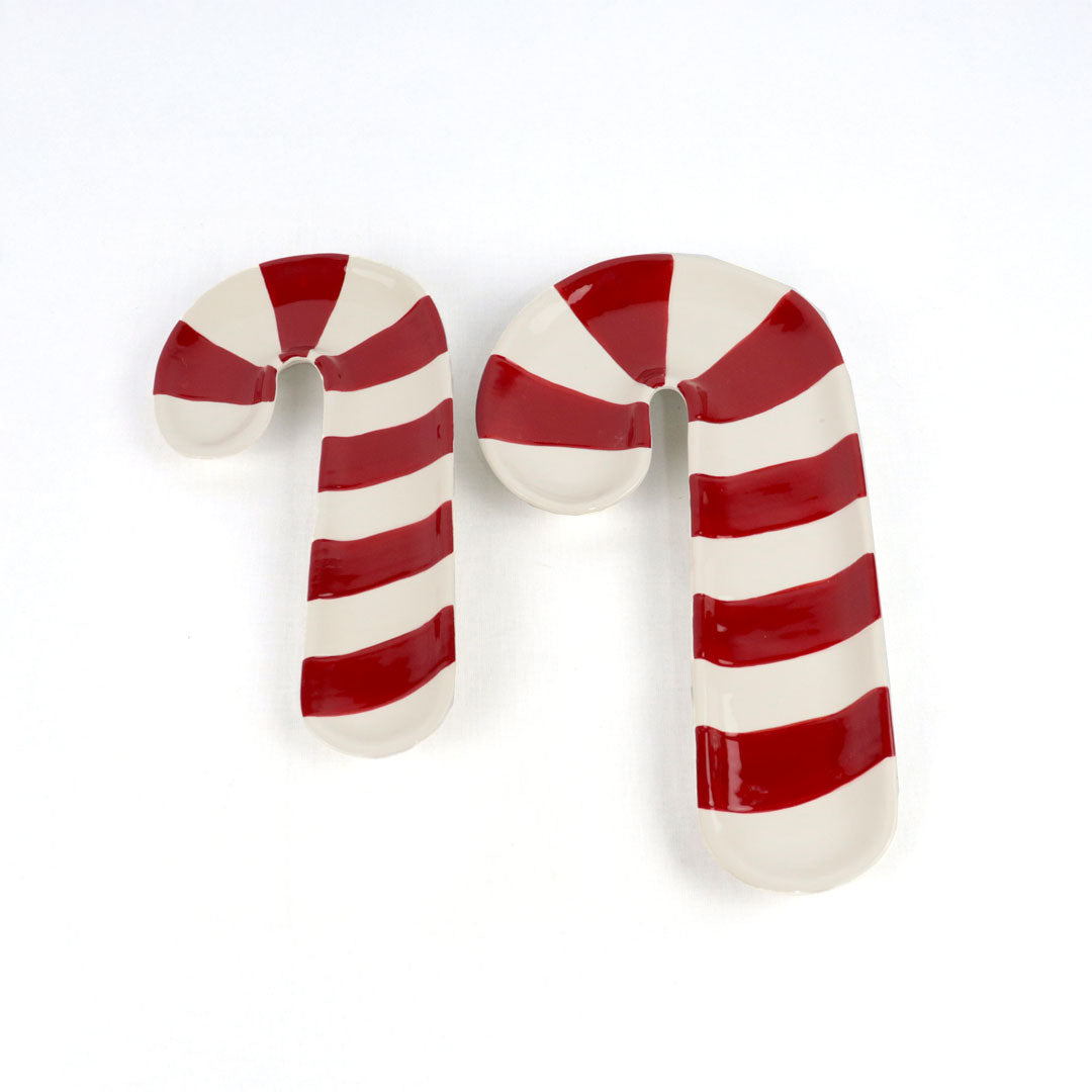 Set de 2 platos bastón navideño