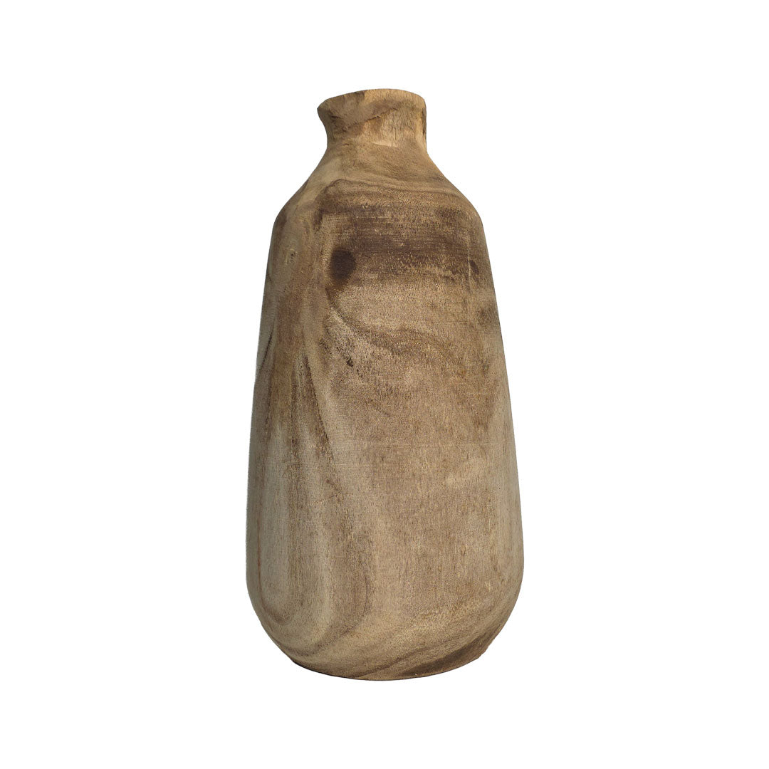 Jarrón de Madera Alto Cuello Corto