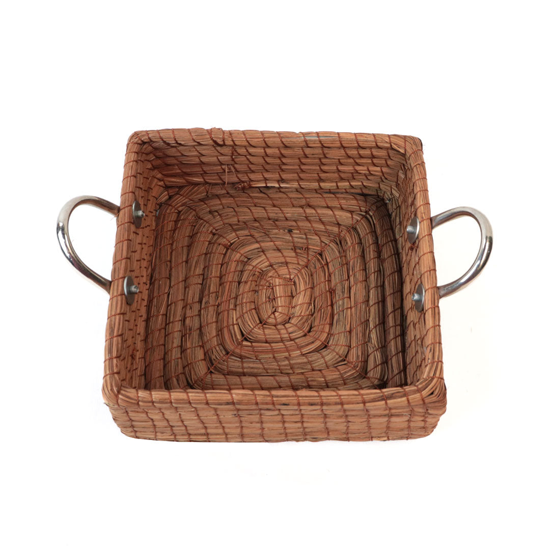 Charola Cuadrada de Ocoxal Asas de Metal