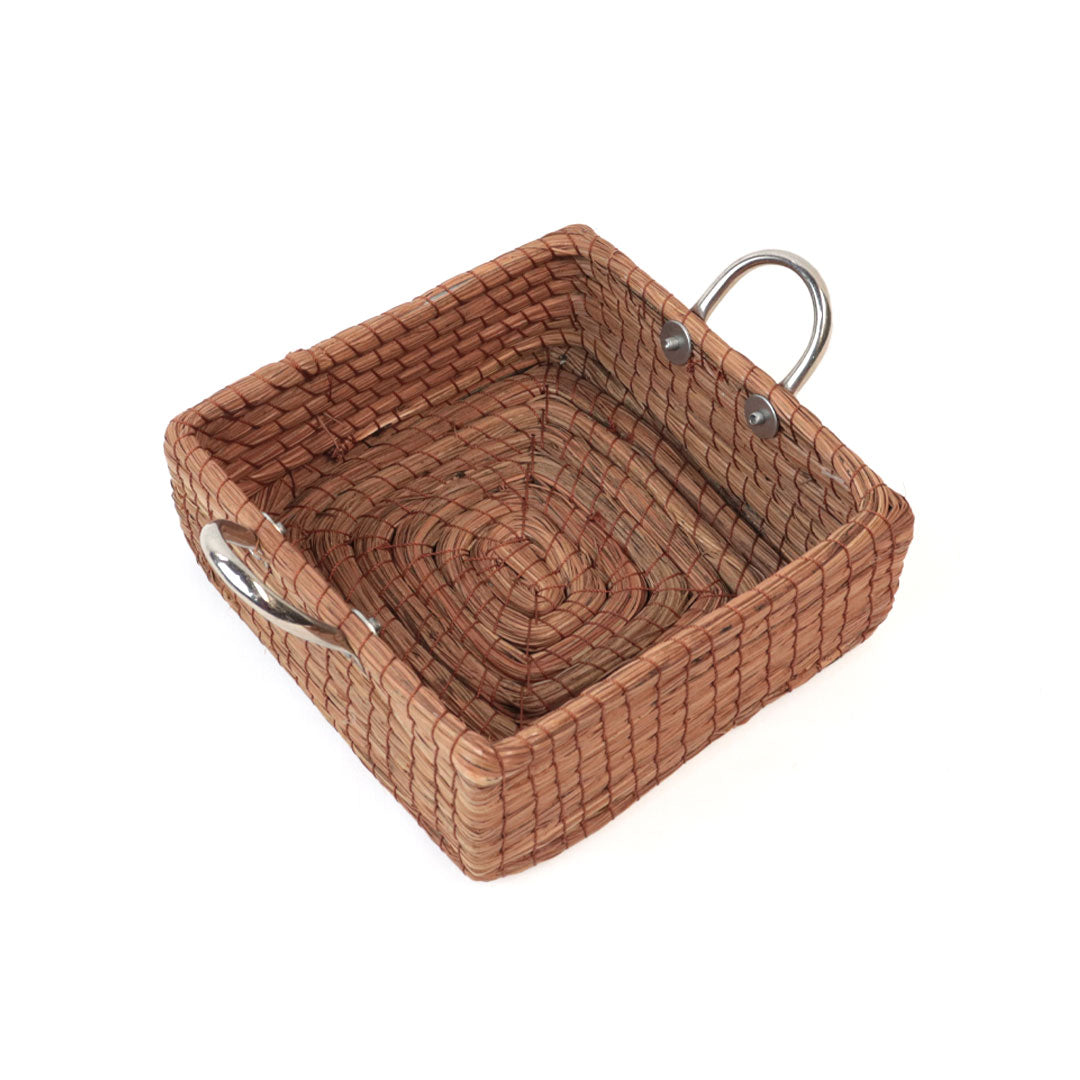 Charola Cuadrada de Ocoxal Asas de Metal