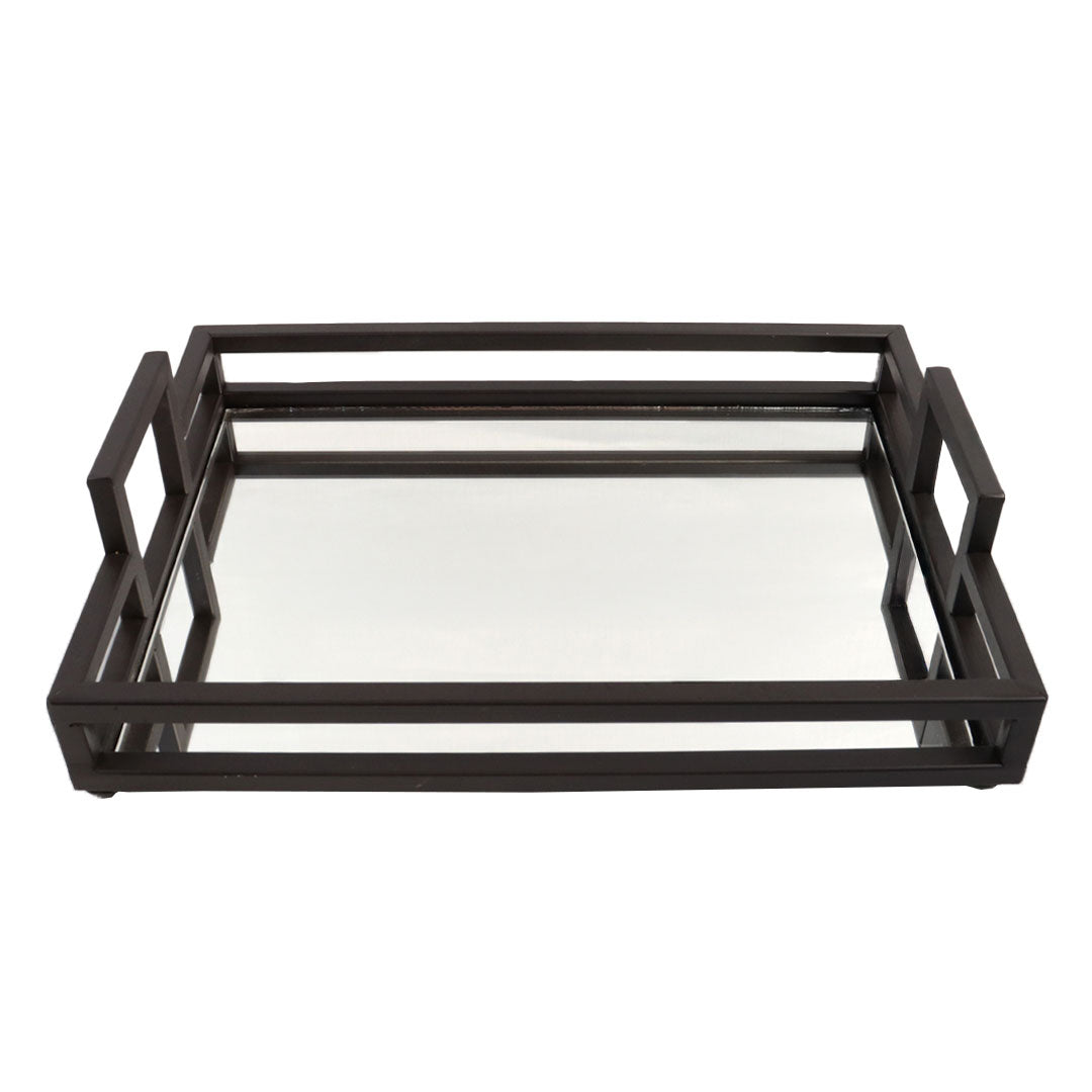 Charola Rectangular Cafe con Espejo