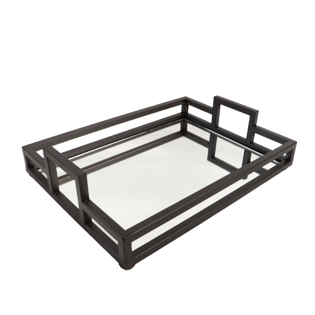 Charola Rectangular Cafe con Espejo