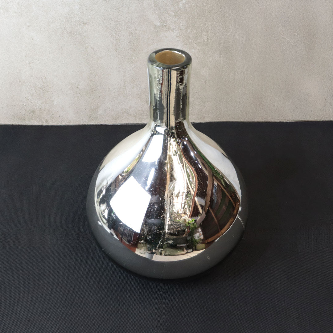 Florero Botella Corta Plata