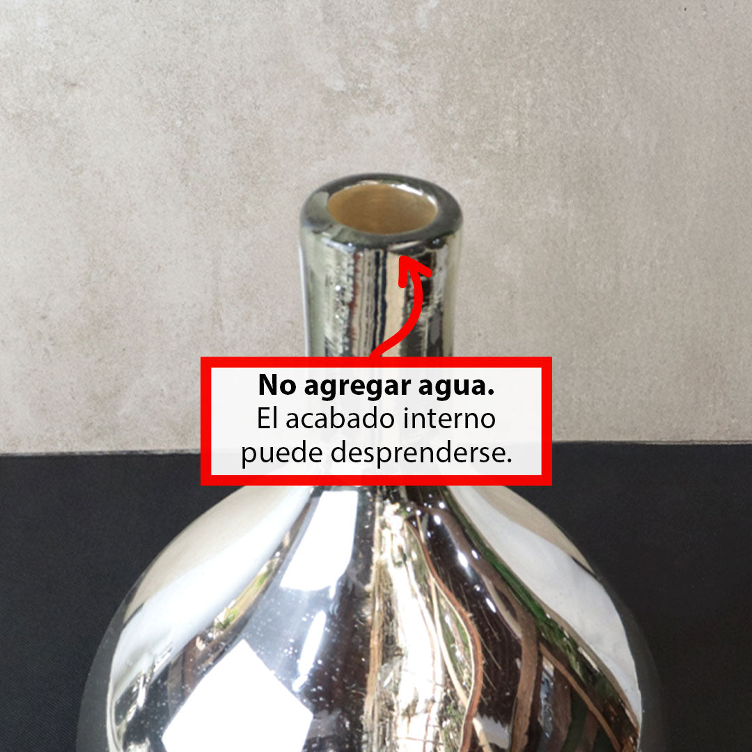 Florero Botella Corta Plata