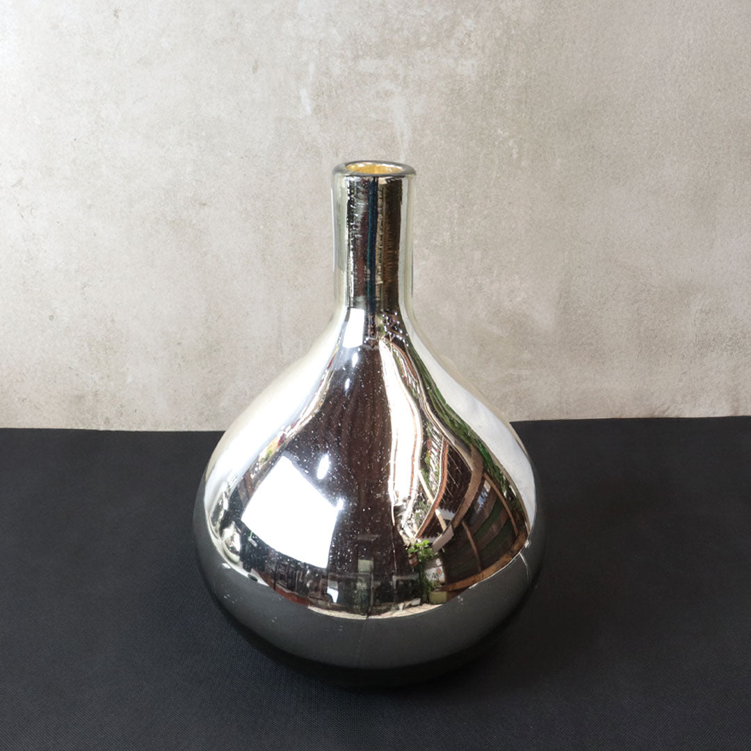 Florero Botella Corta Plata