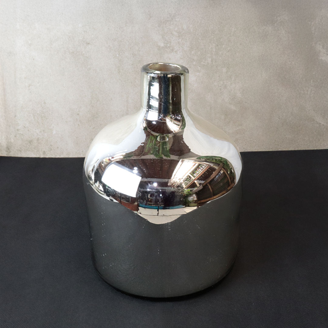 Florero Botella Domo Mediano Plata