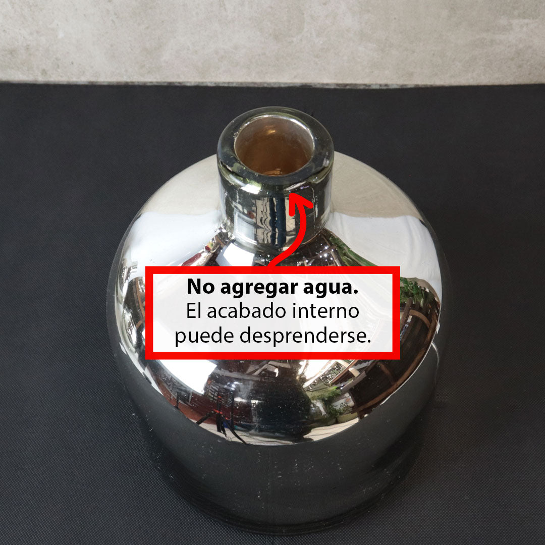 Florero Botella Domo Mediano Plata