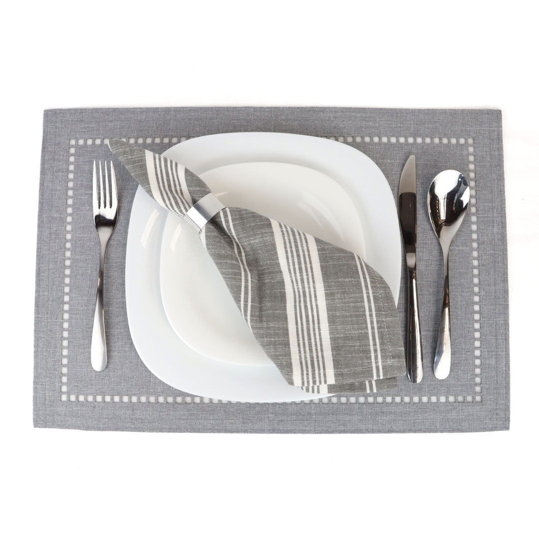 Servilleta Gris con Rayas