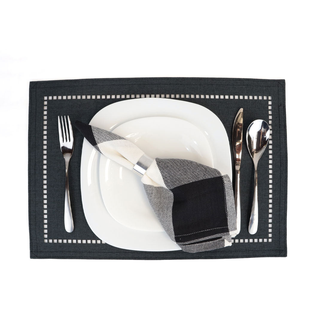 Servilleta Cuadros Blanco y Negro