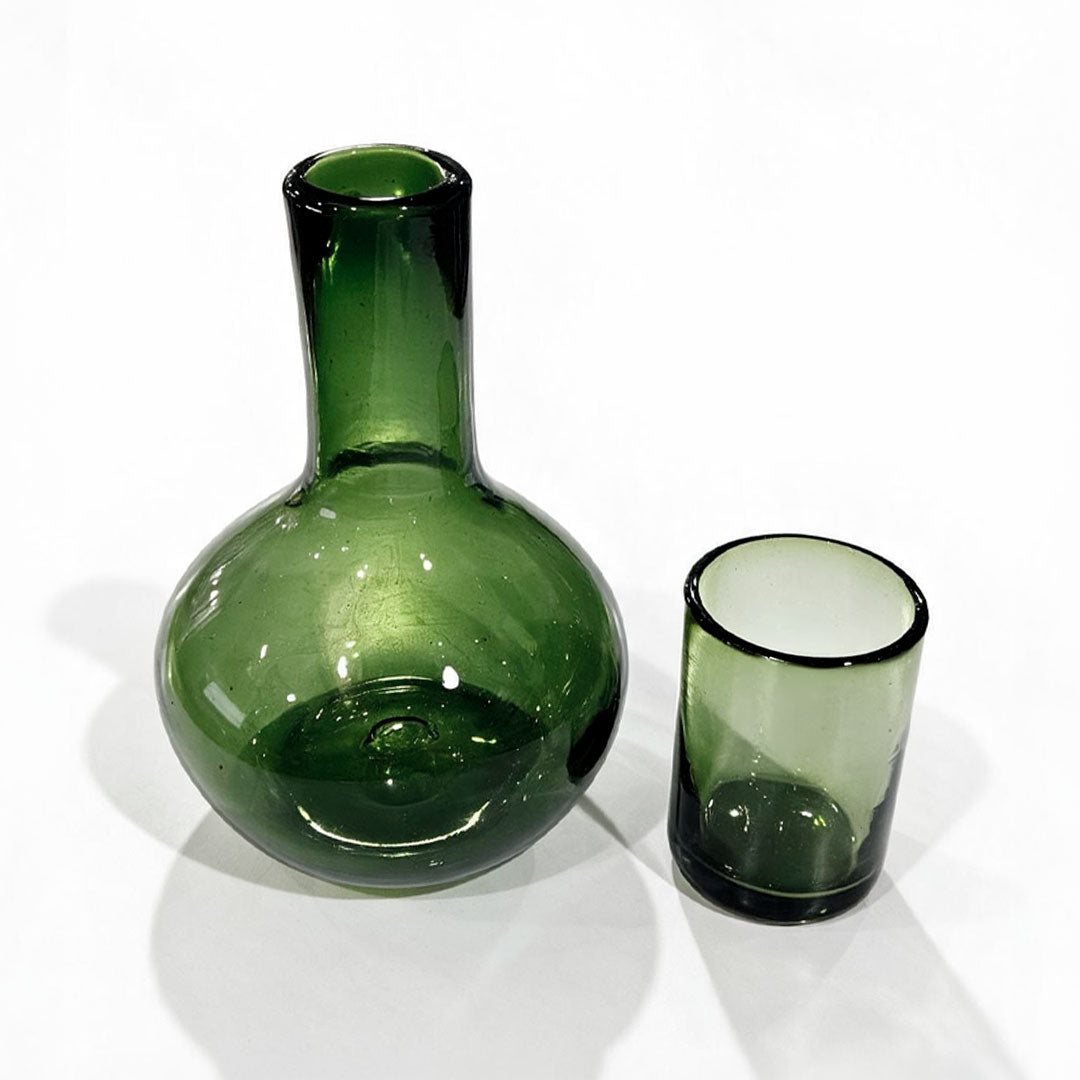 Jarra de Noche con Vaso Verde Olivo
