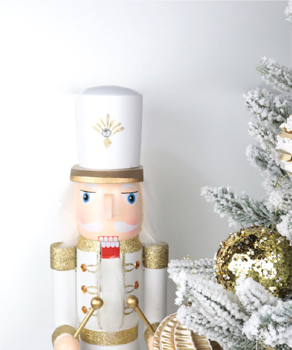 Cascanueces 60 cm oro y blanco