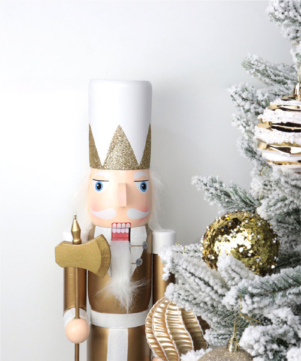 Cascanueces 60 cm oro y blanco