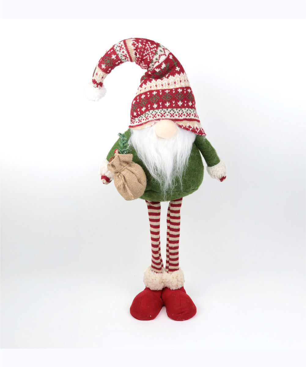Gnomo con gorro tejido alto