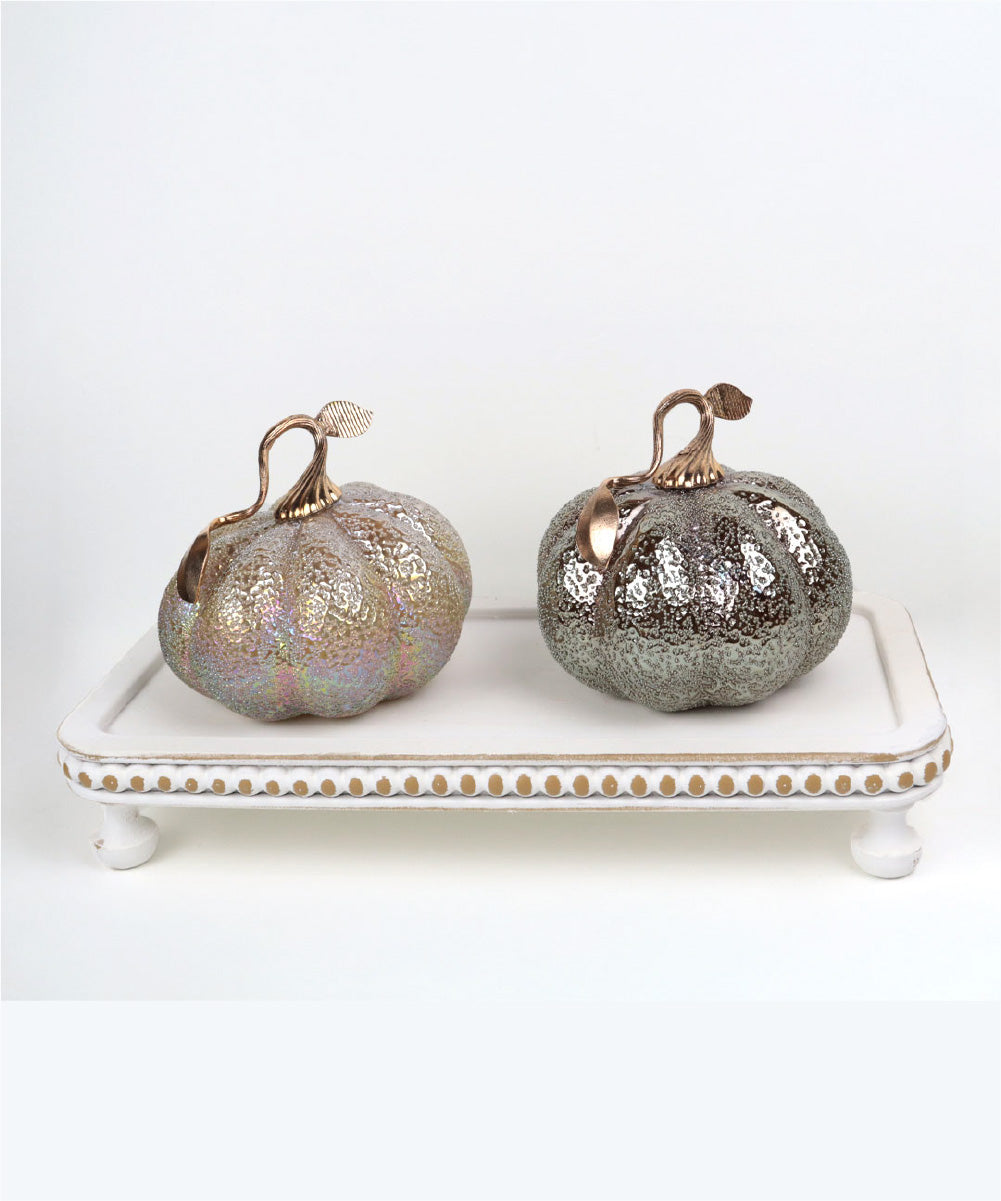 Calabaza de vidrio soplado con metal