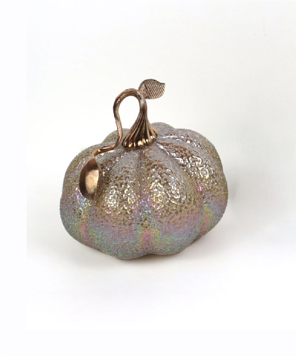 Calabaza de vidrio soplado con metal