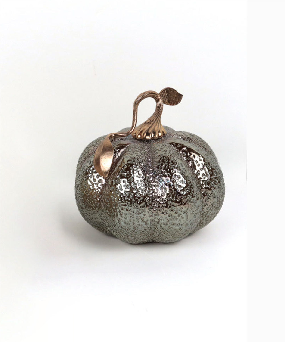 Calabaza de vidrio soplado con metal