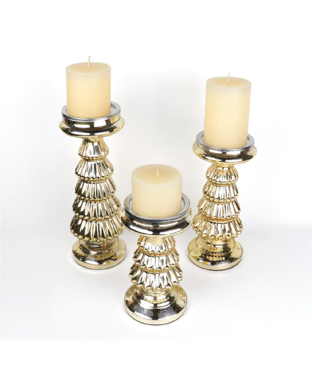 Candelabro cristal dorado