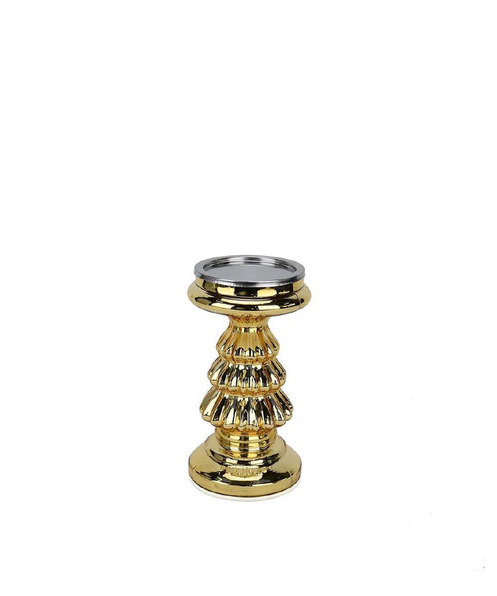 Candelabro cristal dorado