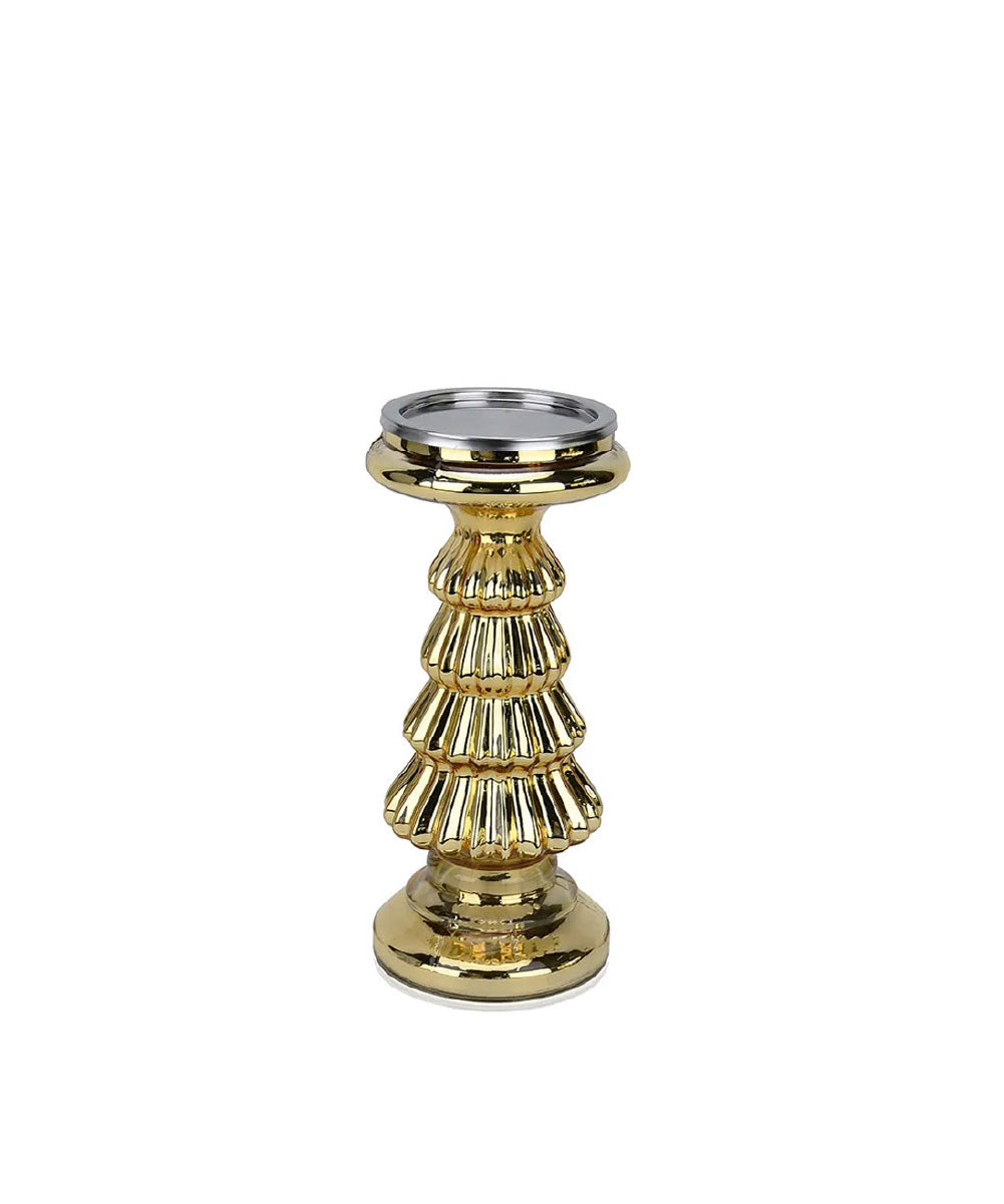 Candelabro cristal dorado