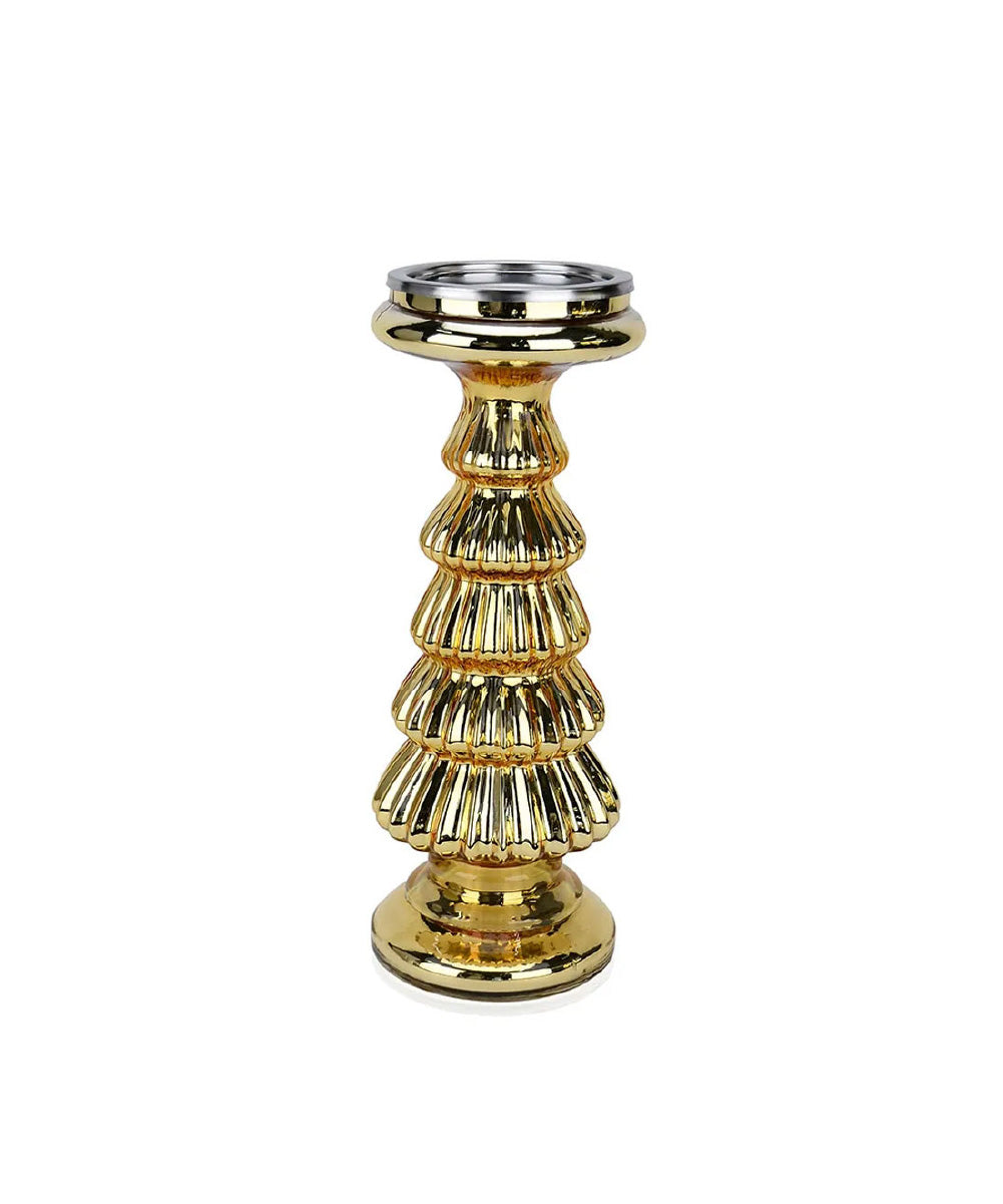 Candelabro cristal dorado