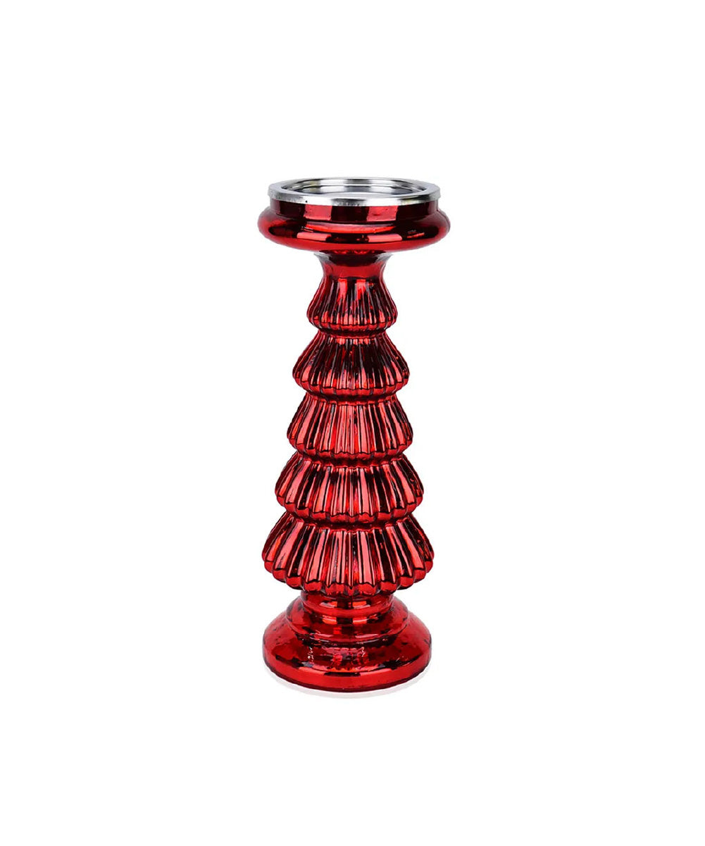 Porta Vela rojo estilo Árbol