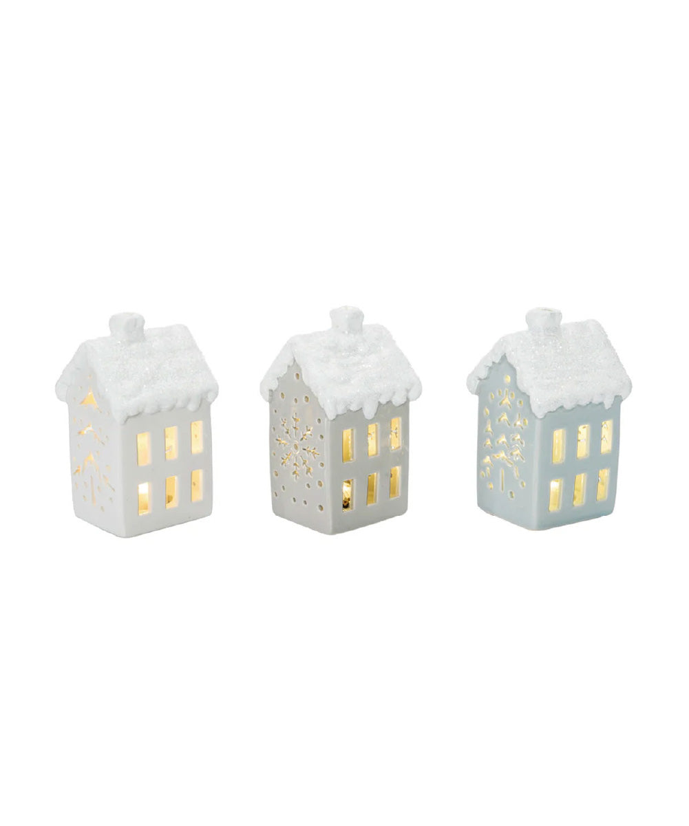 Mini casita cerámica con luz