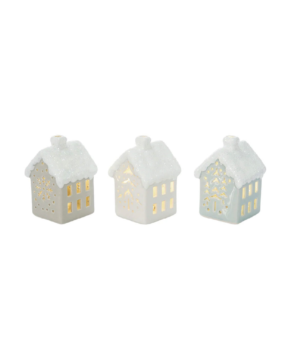 Mini casita cerámica con luz
