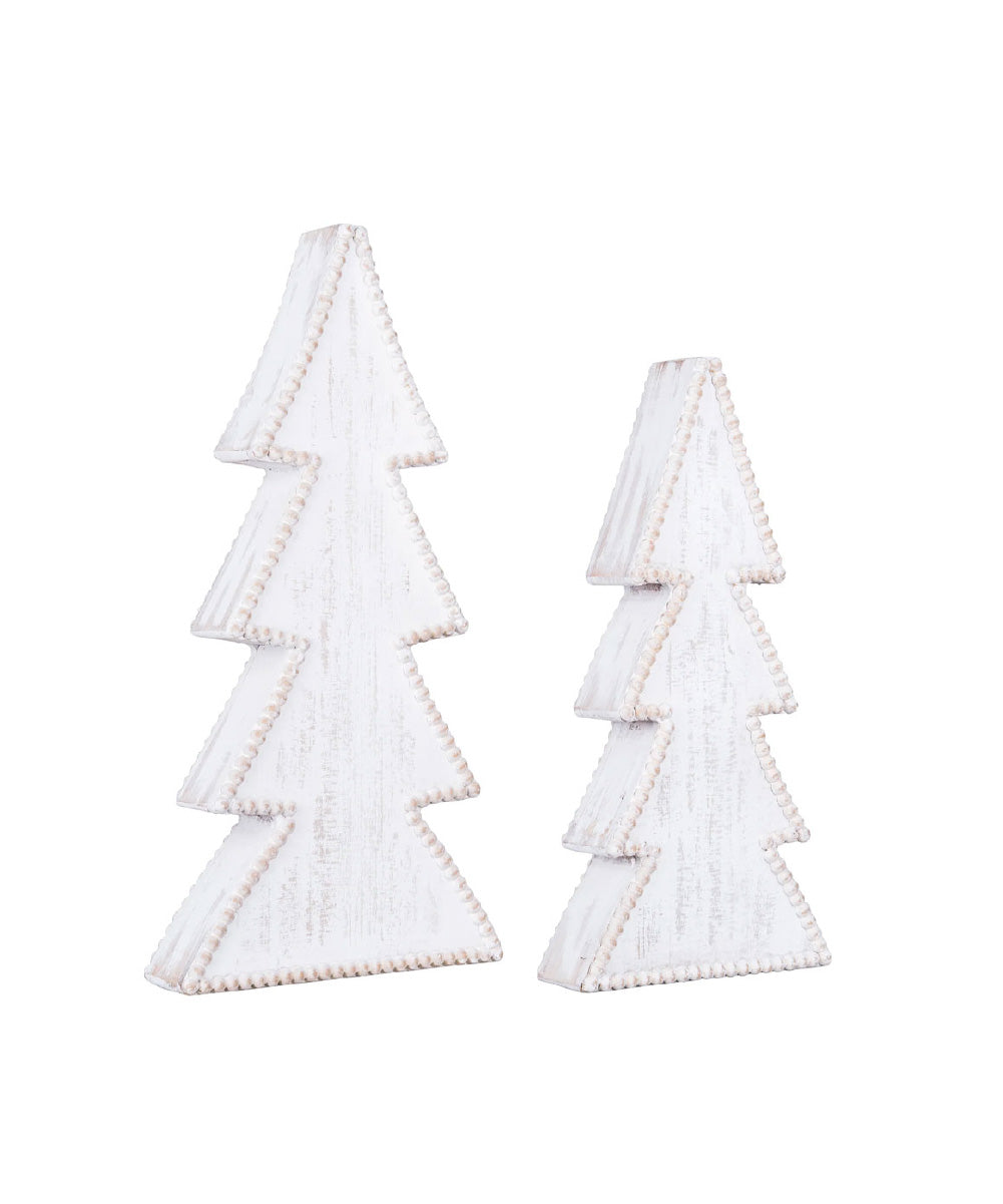 Árbol de madera vintage blanco