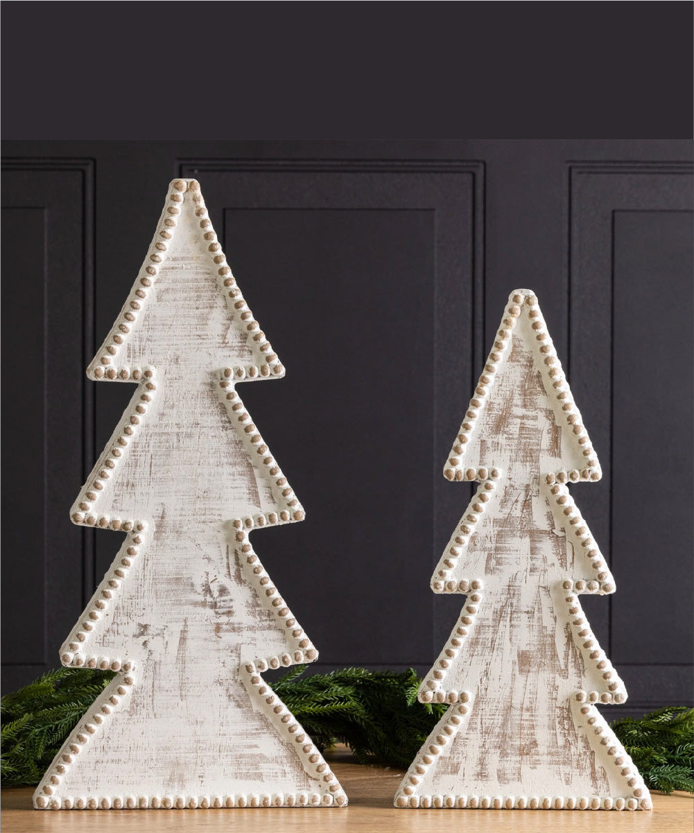 Árbol de madera vintage blanco