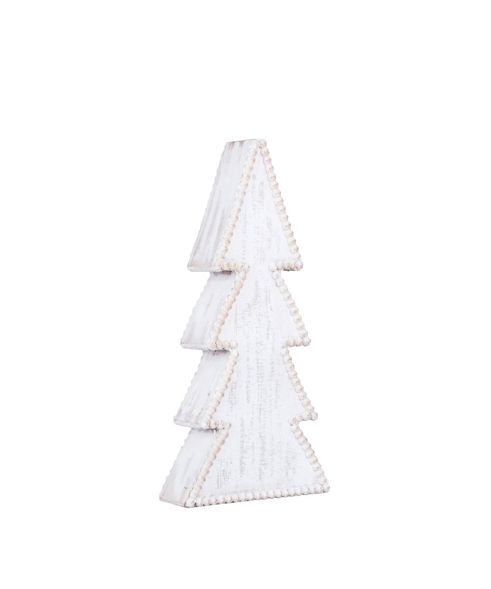 Árbol de madera vintage blanco