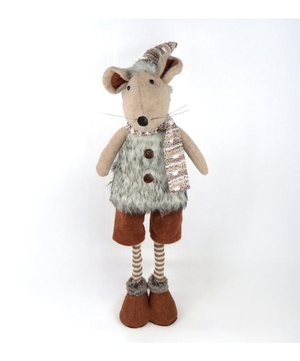 Ratón de peluche navideño