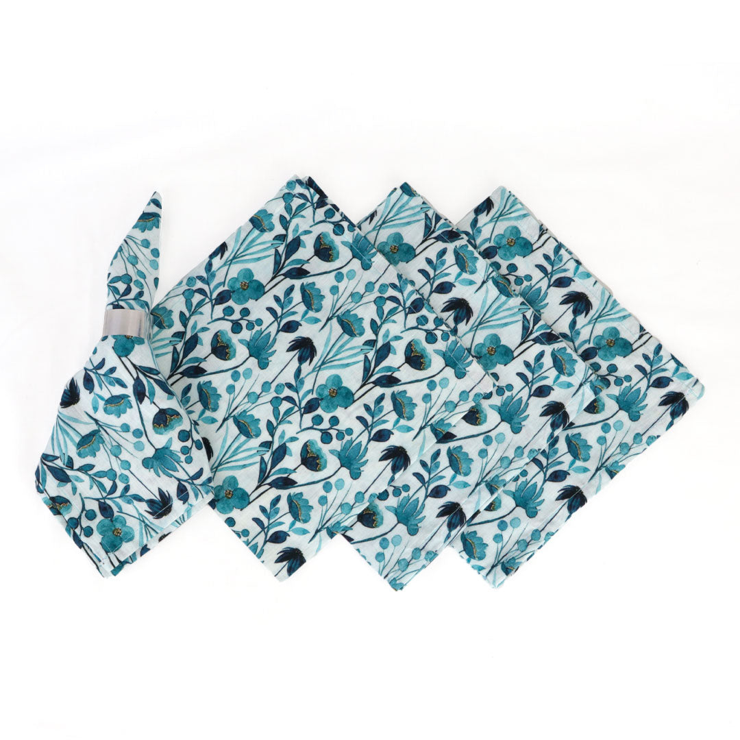 Servilleta Flores Azules