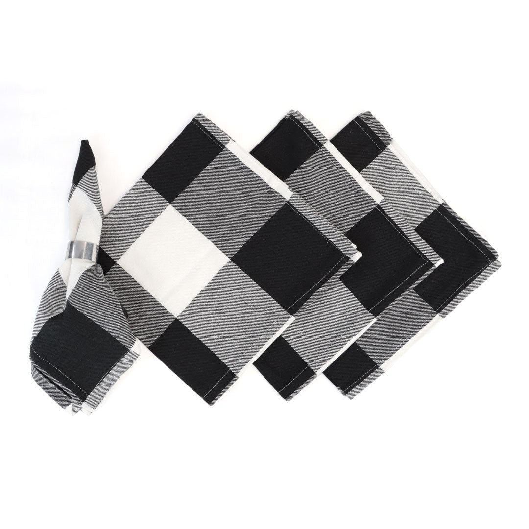 Servilleta Cuadros Blanco y Negro