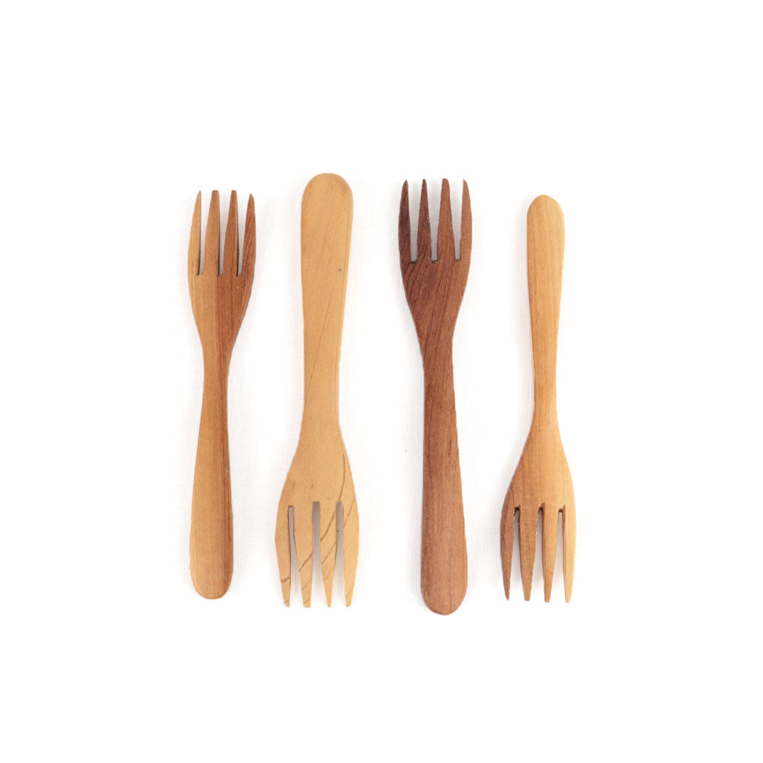 Tenedor mini de madera
