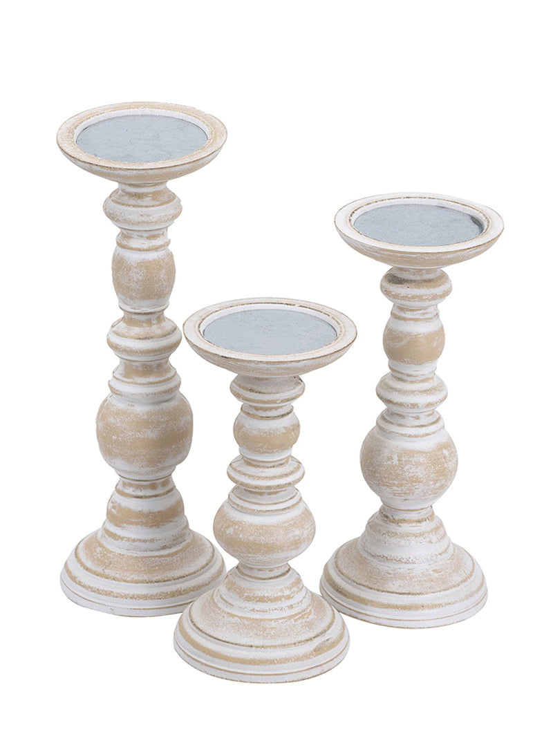 Candelabro de madera - Set de 3 piezas