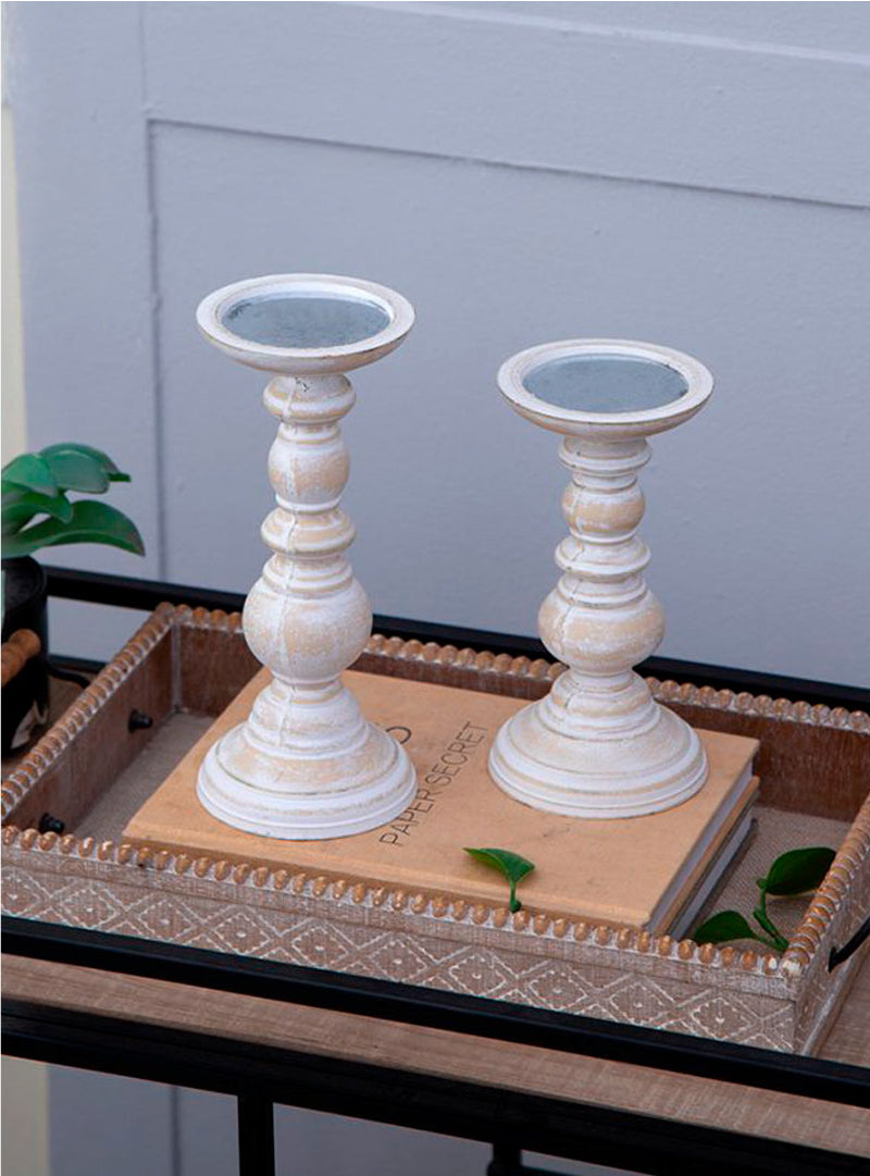 Candelabro de madera - Set de 3 piezas