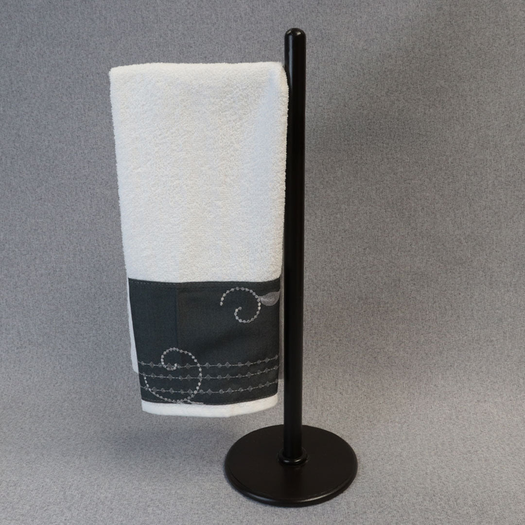 Toalla de Manos Carbón con Hojas