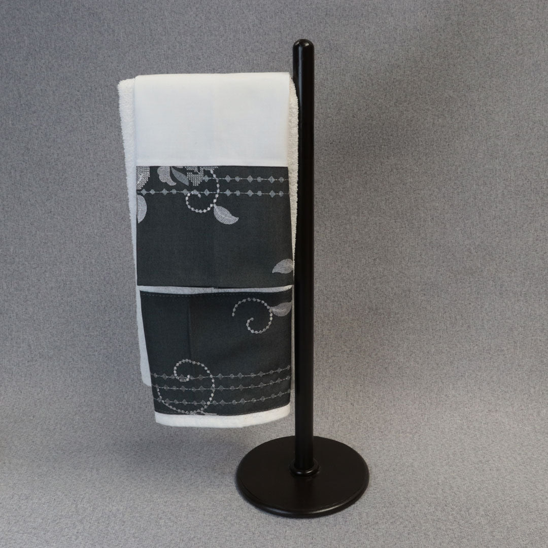 Toalla Decorativa Carbón con Hojas