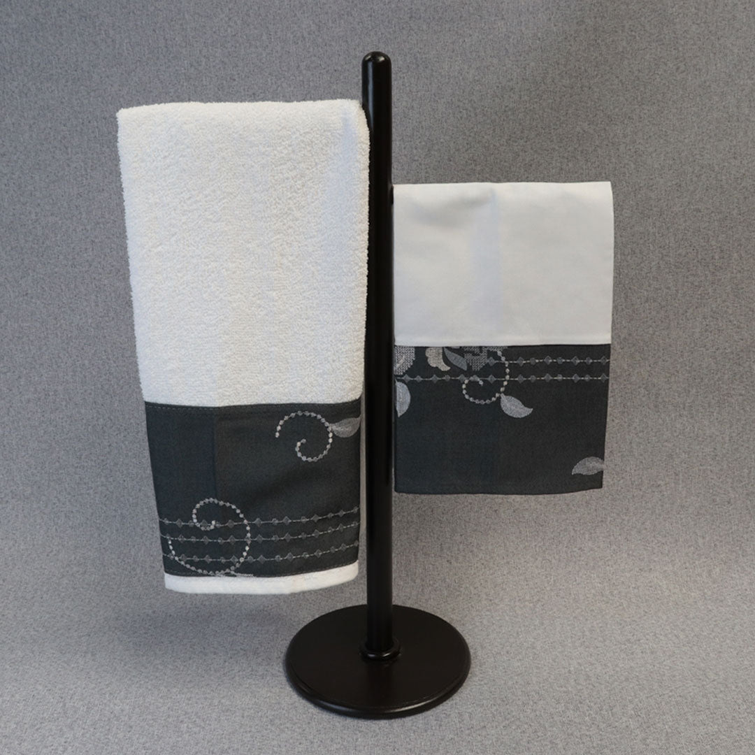 Toalla Decorativa Carbón con Hojas