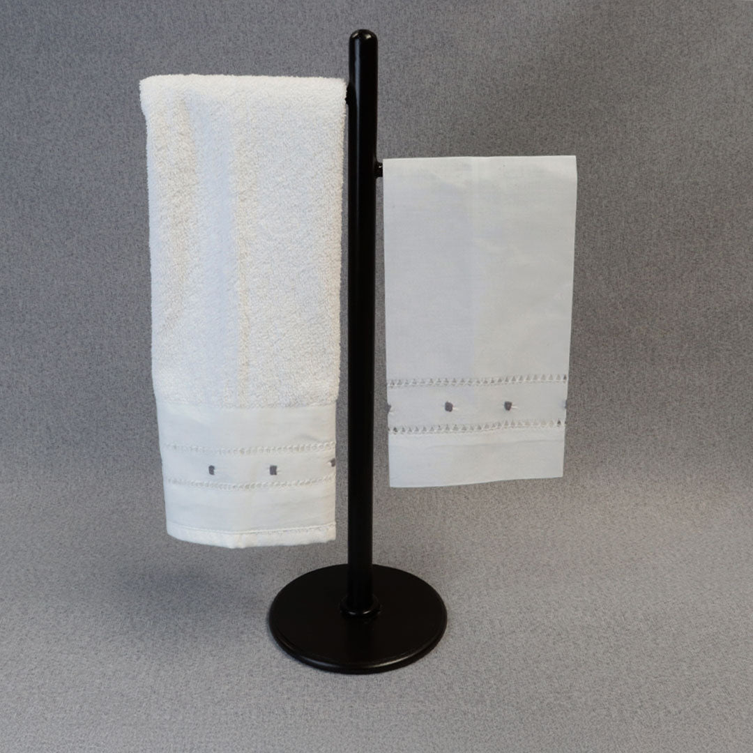 Toalla Decorativa Puntitos Grises